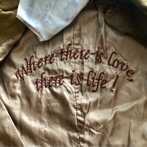 David Bitton Buffalo RARE Embroidered Collar V-neck  Tan Jacket Women’s Size S - Picture 8 of 16